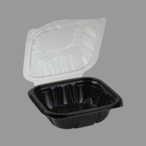 Dart C90PST3 ClearSeal 8 5/16 x 8 5/16 x 3 3 Compartment Hinged Lid  Plastic Container - 250/Case