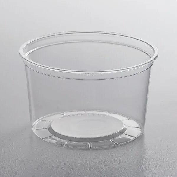 Clear 16 oz. Plastic Round Deli Container - 500/Case - Win Depot