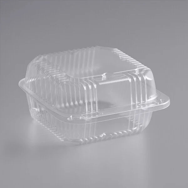 Dart C90PST3 ClearSeal 8 5/16 x 8 5/16 x 3 3 Compartment Hinged Lid  Plastic Container - 250/Case