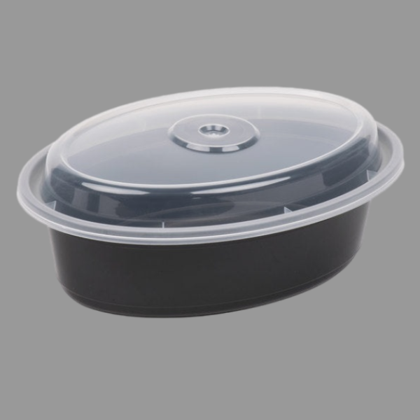 18 oz Oval Microwavable Containers with Lids [500 Pack]