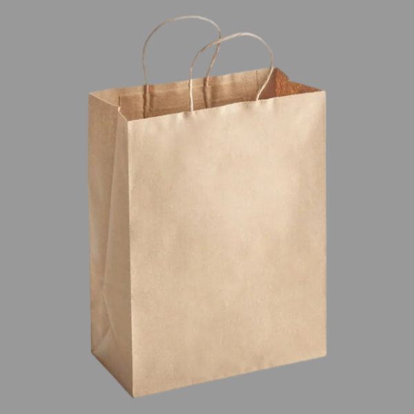 10" X 5" X 13" Kraft Shopping Bag with Handle [250 Pack]