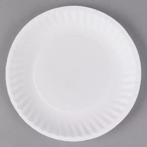 6" Uncoated Paper Plate, White [1000/Case]