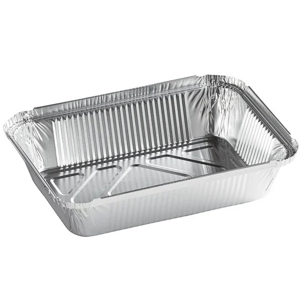 2 1/4 LB Foil Oblong Take Out Containers [500/Case]