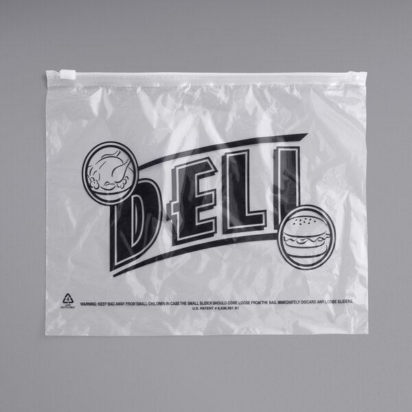 10" x 8" Printed Plastic Deli Saddle Bag with Slide Seal [1000/Case]