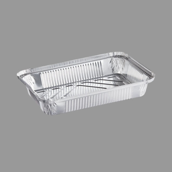 1 1/2 LB Foil Oblong Shallow Take Out Containers [500/Case]