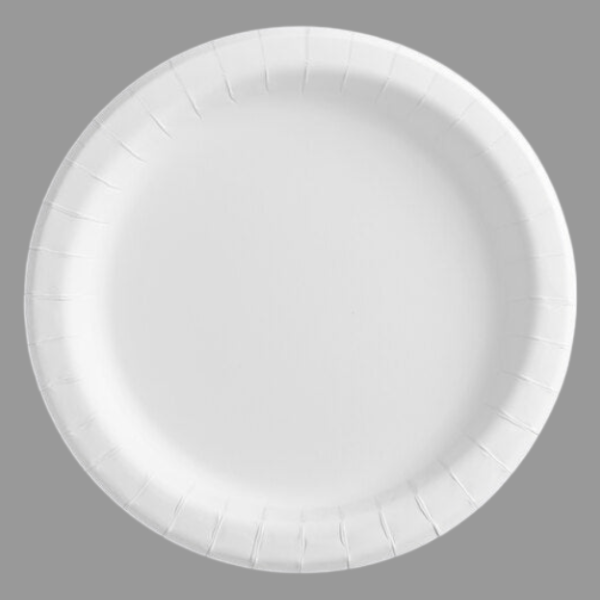 Paper Plate Smooth Wall Heavy-Duty 8 1/2" Coated, White [500 Pack]