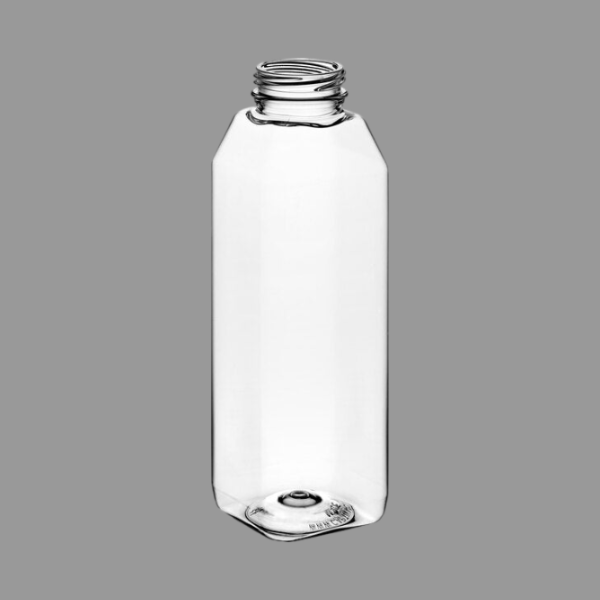 16 oz PET Clear Square Juice Bottle [160 Pack]