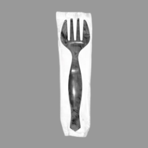 Plastic Serving Fork Heavy Weight Black, Individually Wrapped [144 Pack]