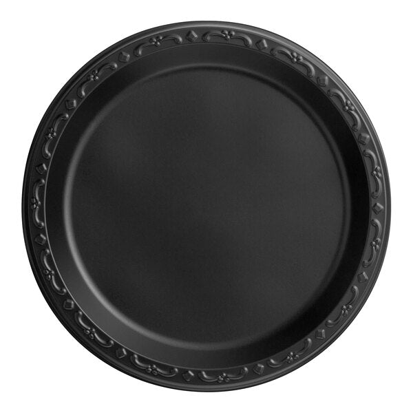 9" Microwaveable Mineral-Filled Plastic Plate, Black [400 Pack]