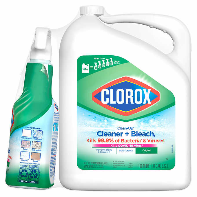 Clorox Clean-Up All Purpose Cleaner with Bleach, Original, 32 oz With 180 oz Refill
