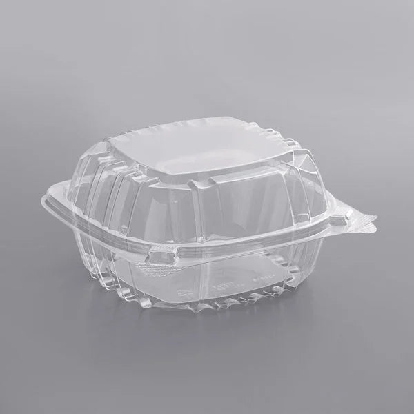 Dart C57PST1 - 6" x 5 13/16" x 3" Hinged Lid Plastic Container [500/Case]