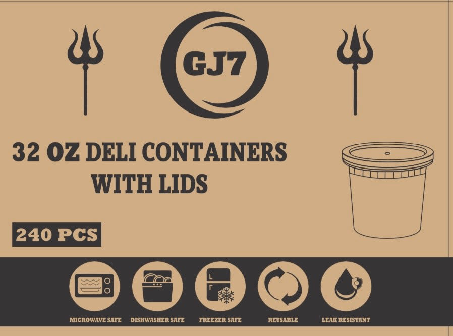 GJ7 - 32 oz Microwavable Deli Containers with Lids [240/Case]