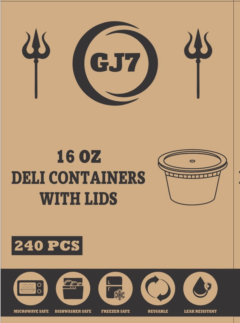 GJ7 - 16 oz Microwavable Deli Containers with Lids [240/Case]