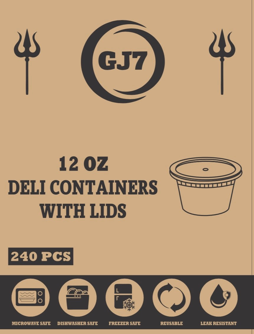 GJ7 -  12 oz Microwavable Deli Containers with Lids [240/Case]