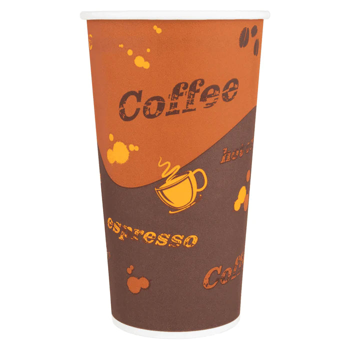 20 oz Karat Coffee Print Paper Hot Cups [600/Case]