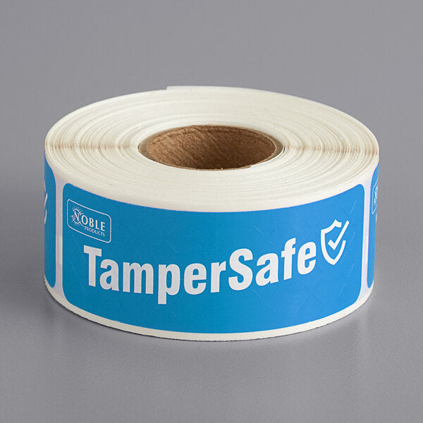 Tamper Evident Blue Label Roll 1" X 3" [Temper Safe]