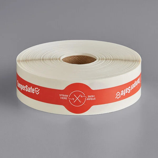 Tamper Evident Red Label Roll 1" X 3" [Thank You for Your Business]