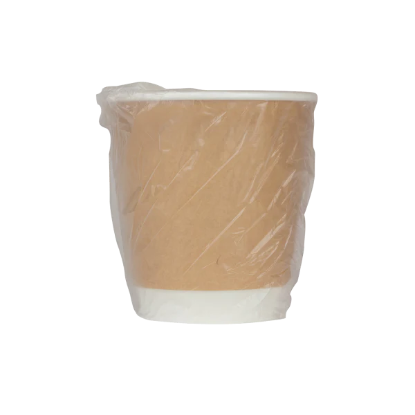 Karat 10oz Wrapped Insulated Paper Hot Cups, Kraft - 500 pcs