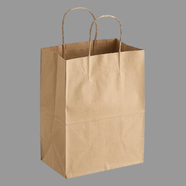 Shopping Bag with Handle 8" X 10" X 4 1/2" Kraft [250 Pack]
