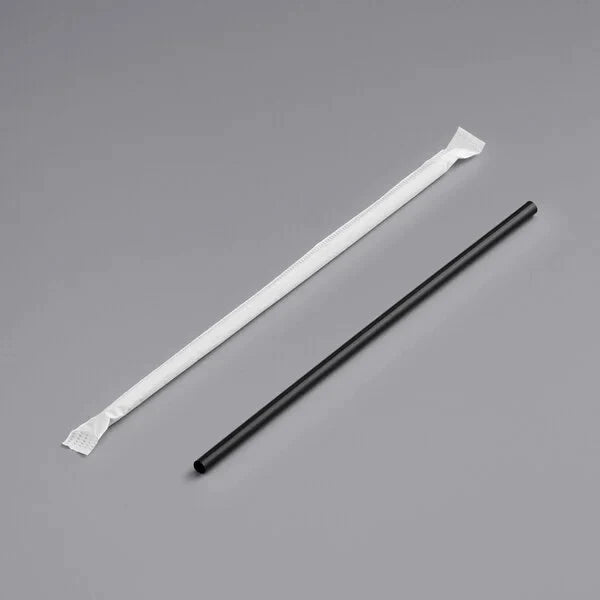 Plastic Jumbo Straws 7 3/4" Paper Wrapped [500 Pack]